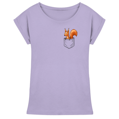 Lässiges Eichhörnchen In Tasche - Womens Extended Shoulder T-Shirt