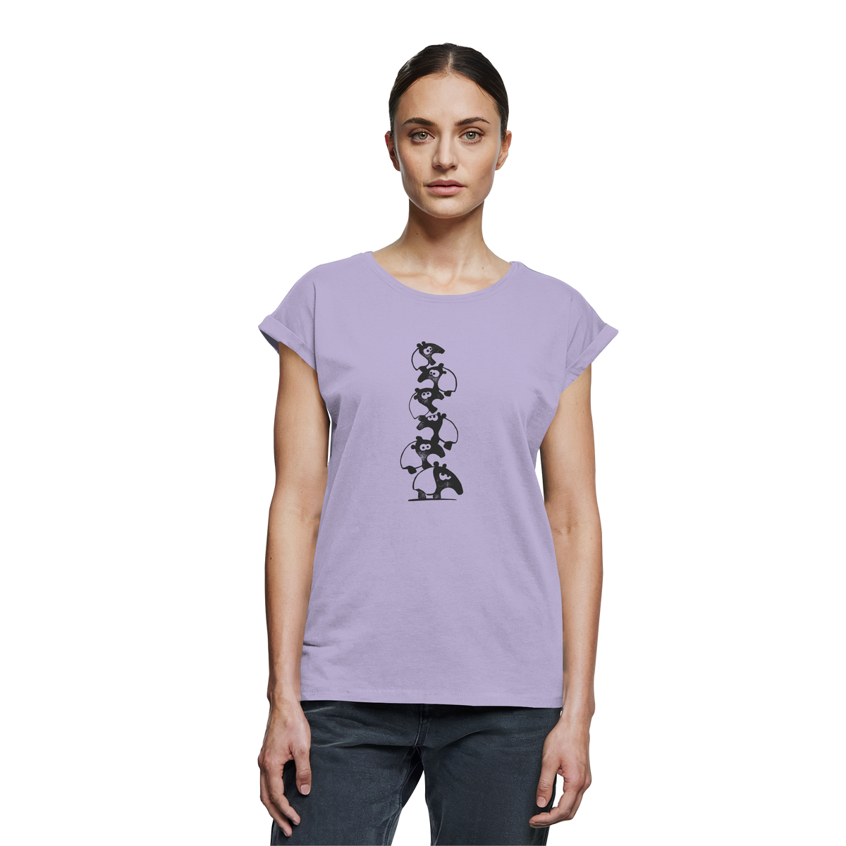Lustiger Haufen aus Schabracken-Tapiren - Womens Extended Shoulder T-Shirt