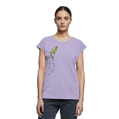 Kletternder Gecko mit Spuren - Womens Extended Shoulder T-Shirt