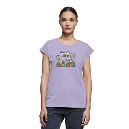 Demo-Katzen gegen Faschismus und für Vielfalt - Womens Extended Shoulder T-Shirt