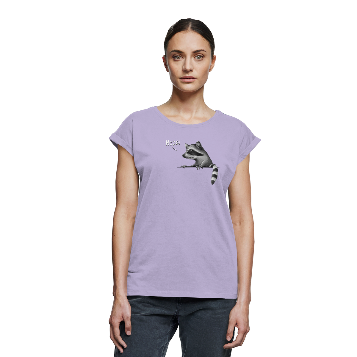 Nope! Frecher verwegener Waschbär - Womens Extended Shoulder T-Shirt