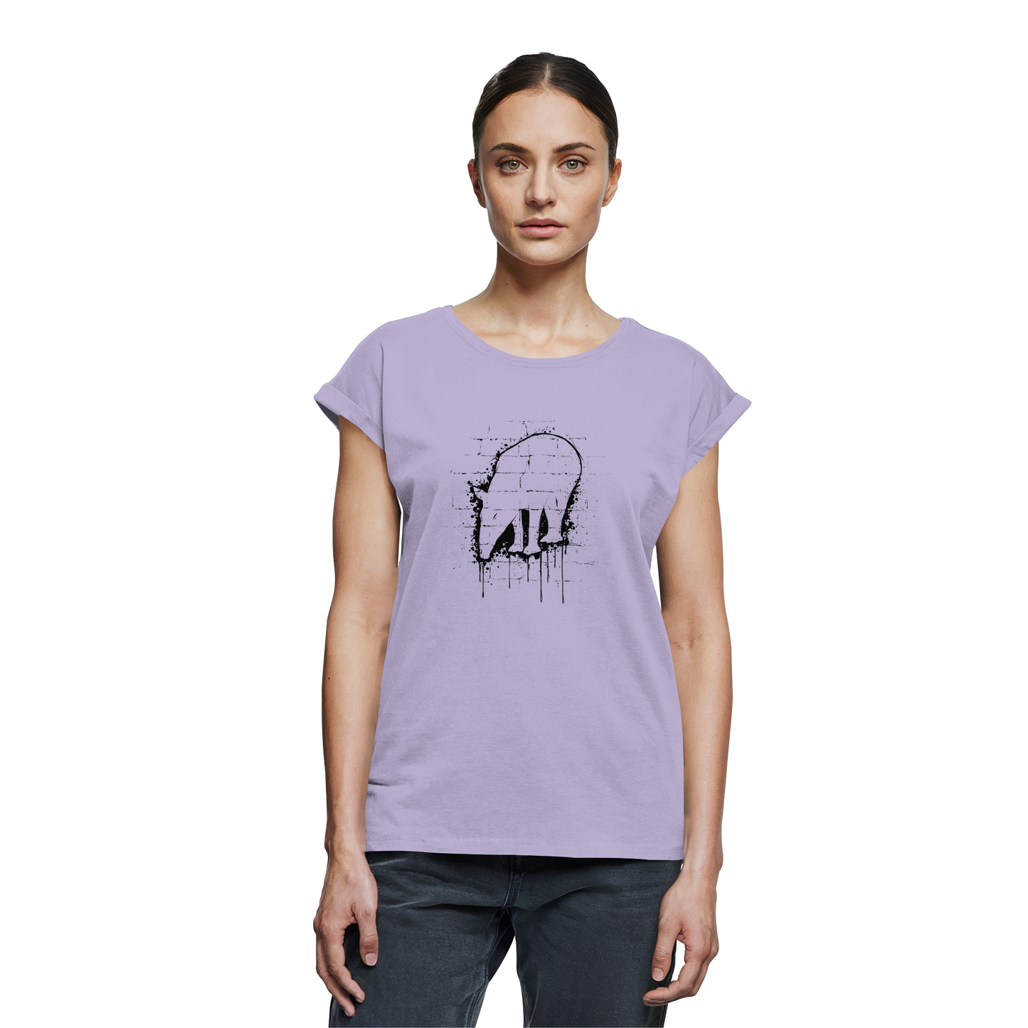 Urban Street Art Tapir Silhouette - Womens Extended Shoulder T-Shirt