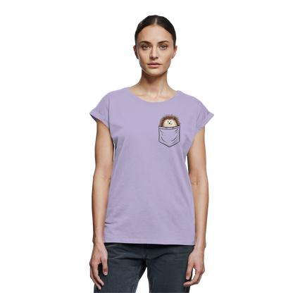 Lustiger Igel in Deiner Brust-Tasche - Womens Extended Shoulder T-Shirt