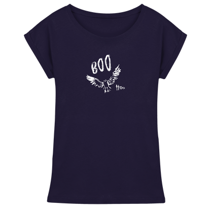 Boo Hoo! Fliegende Eule  - Womens Extended Shoulder T-Shirt