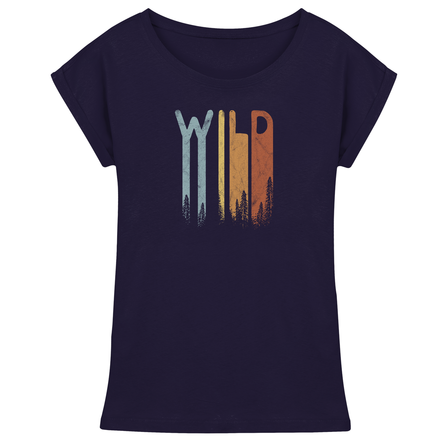 Wild Retro Schriftzug - Womens Extended Shoulder T-Shirt