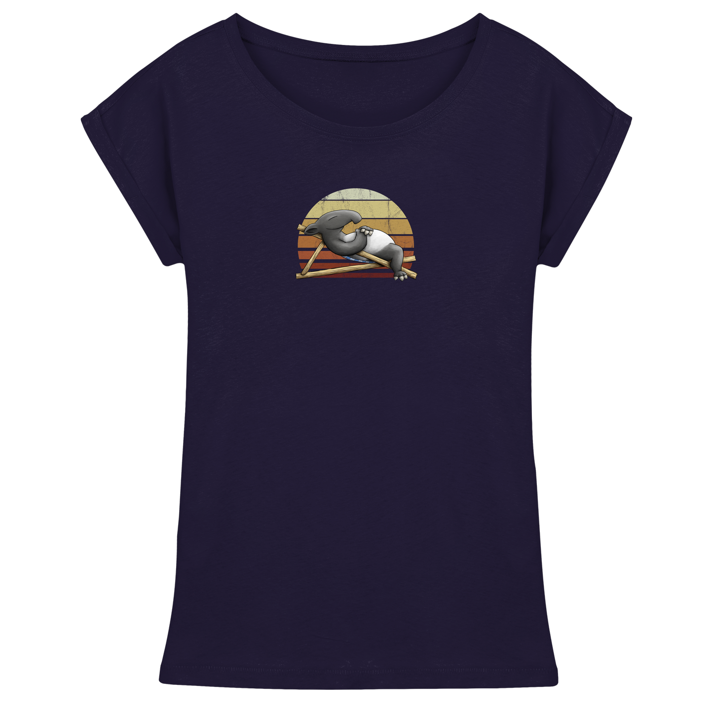 Lässiger Retro Sundown Tapir - Womens Extended Shoulder T-Shirt