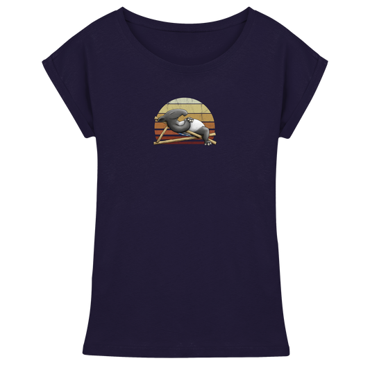Lässiger Retro Sundown Tapir - Womens Extended Shoulder T-Shirt