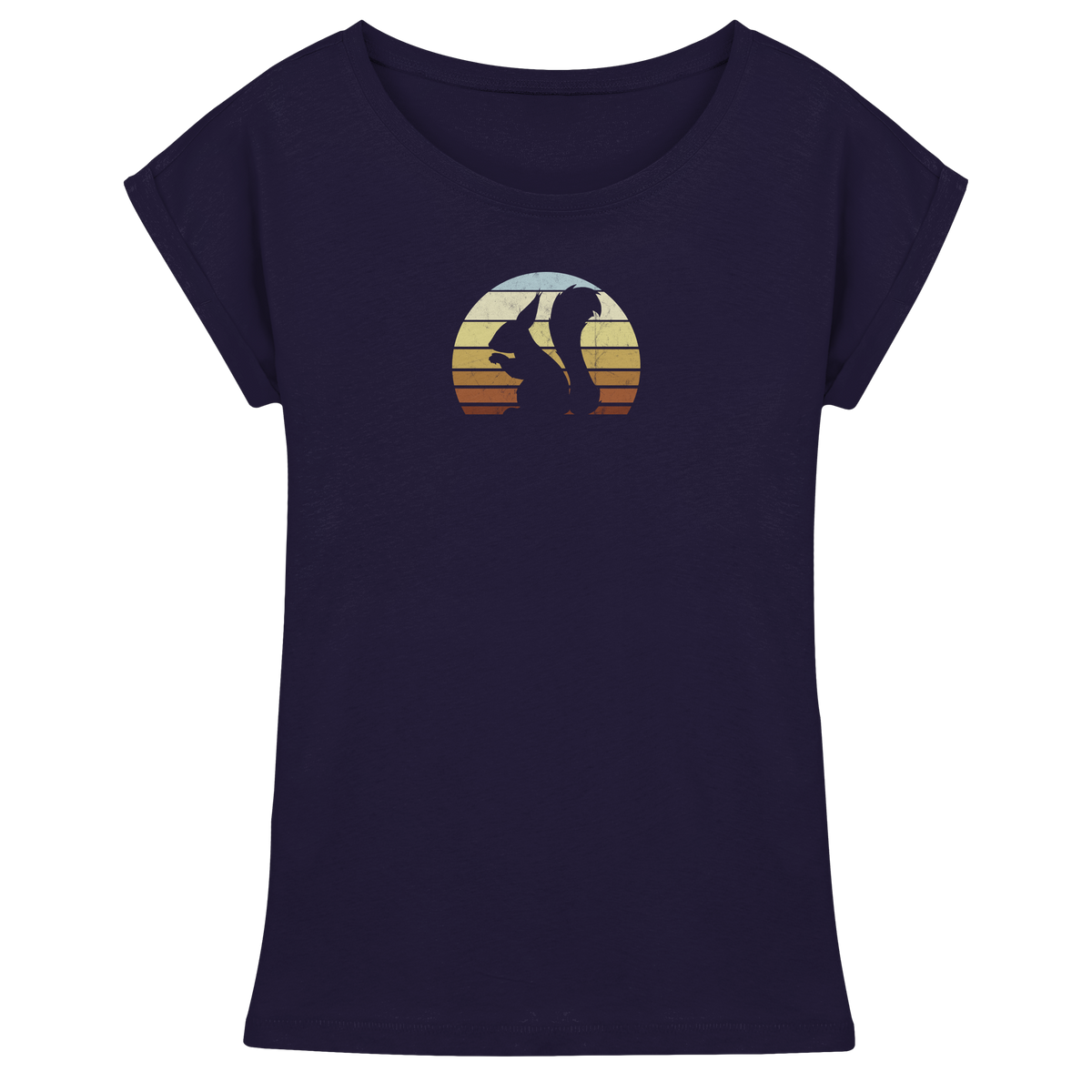 Retro Eichhörnchen Silhouette - Womens Extended Shoulder T-Shirt