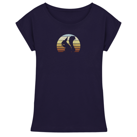 Retro Eichhörnchen Silhouette - Womens Extended Shoulder T-Shirt
