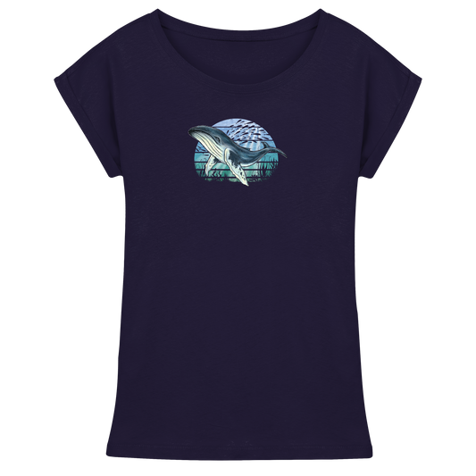 Retro Unterwasser Buckelwal - Womens Extended Shoulder T-Shirt