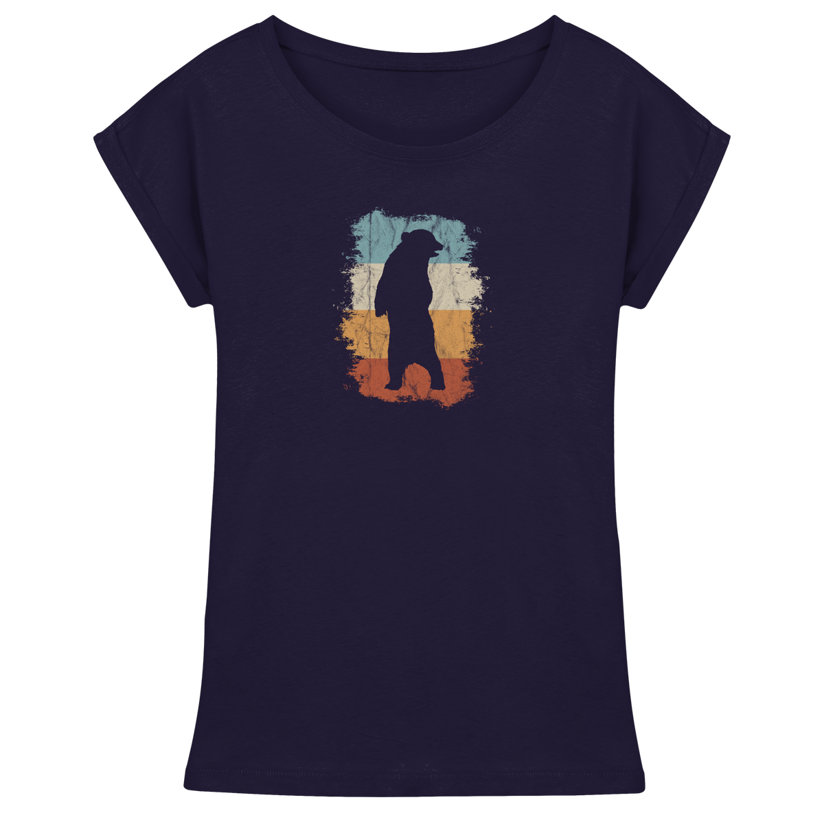 Retro Bären-Silhouette - Womens Extended Shoulder T-Shirt