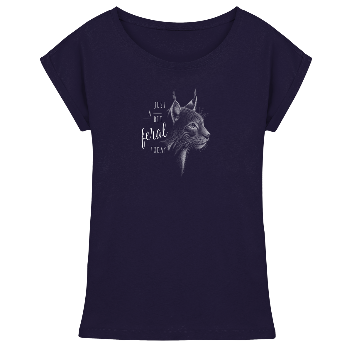 Just A Bit Feral Today! Wildkatze - Womens Extended Shoulder T-Shirt
