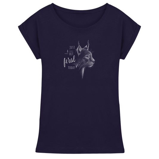 Just A Bit Feral Today! Wildkatze - Womens Extended Shoulder T-Shirt