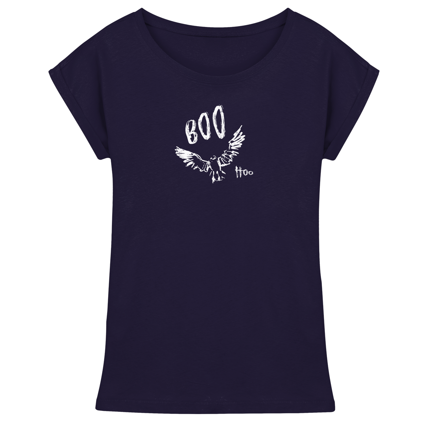 Boo Hoo! Fliegende Eule  - Womens Extended Shoulder T-Shirt