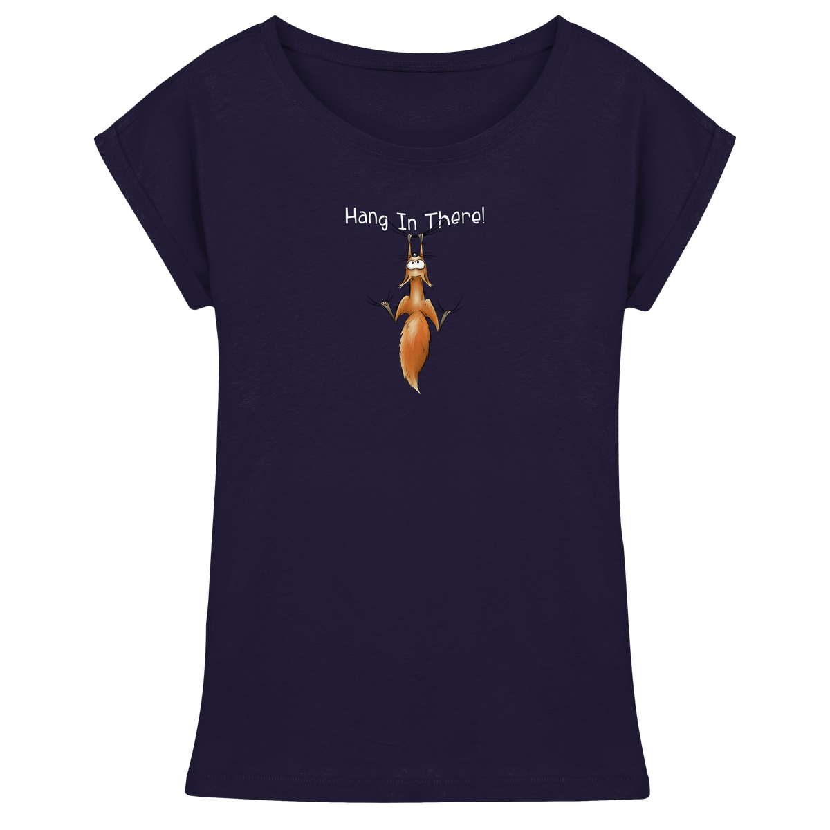 Hang In There | Lässiges Eichhörnchen - Womens Extended Shoulder T-Shirt