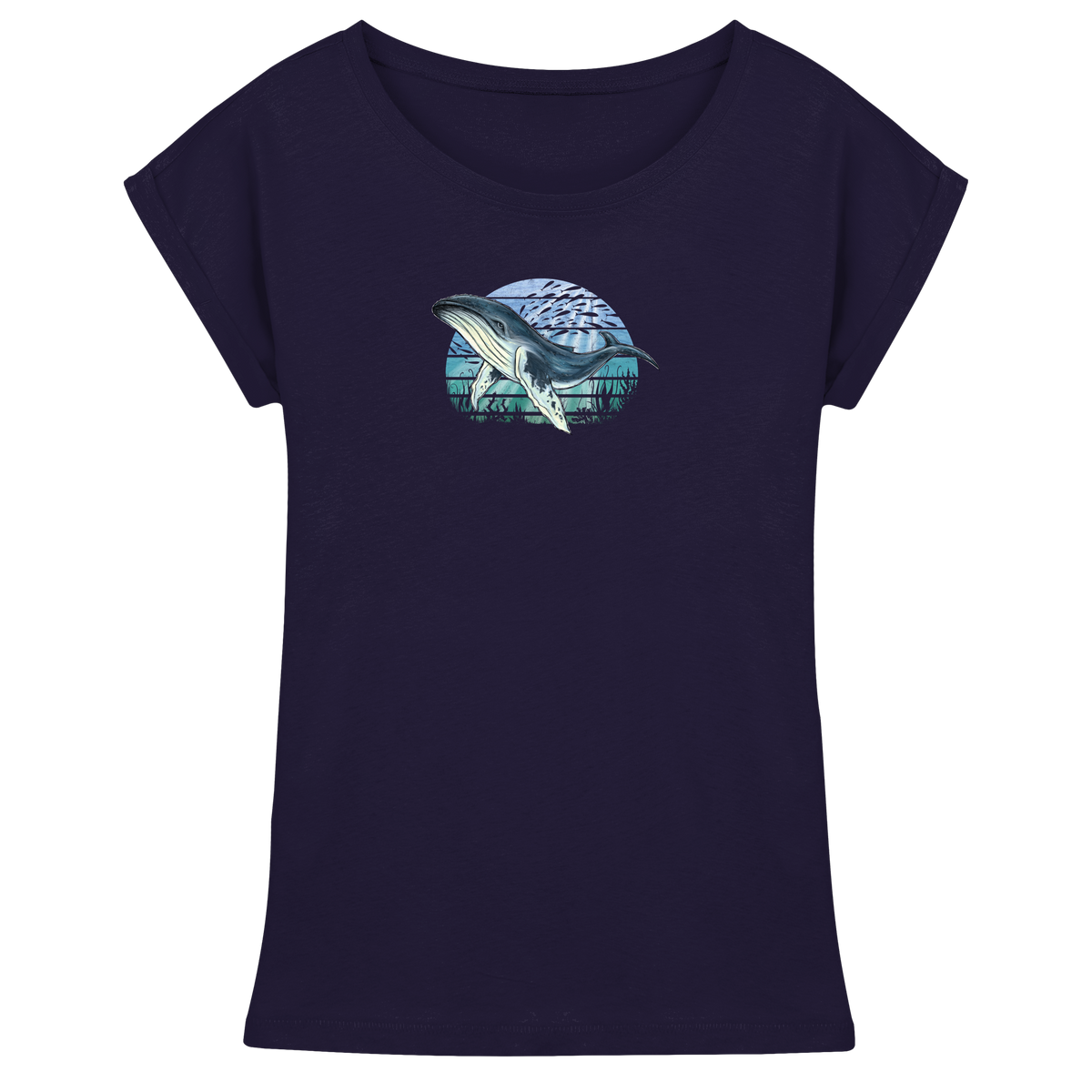 Retro Unterwasser Buckelwal - Womens Extended Shoulder T-Shirt