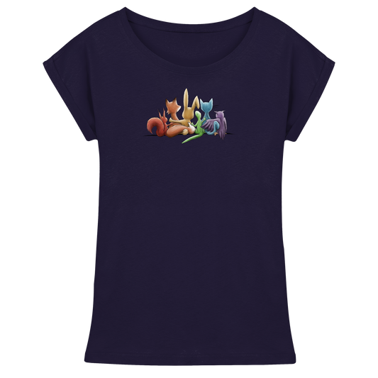 Regenbogen Tiere für Freundschaft, Toleranz und Vielfalt - Womens Extended Shoulder T-Shirt