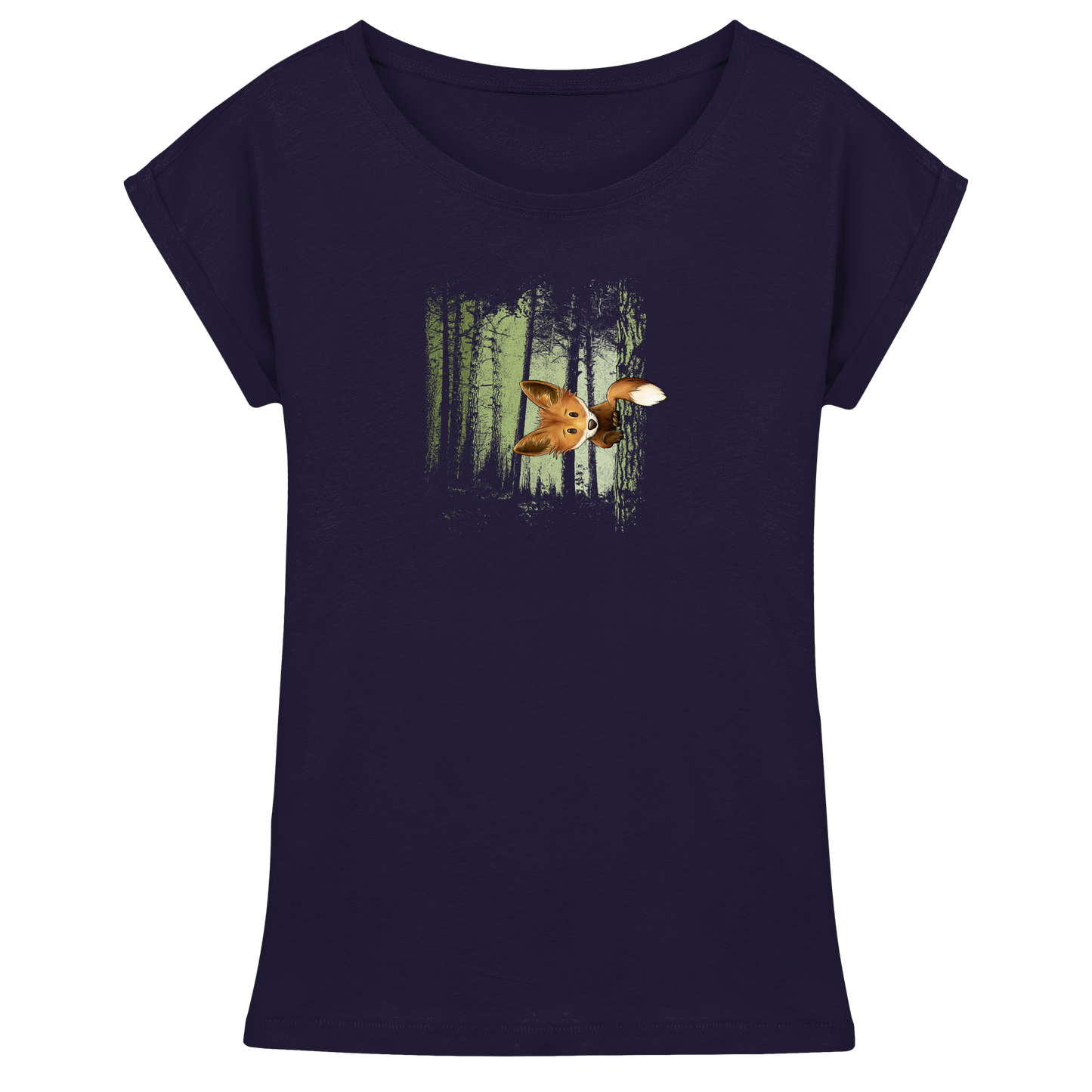 Fuchs im Zwielicht-Wald - Womens Extended Shoulder T-Shirt