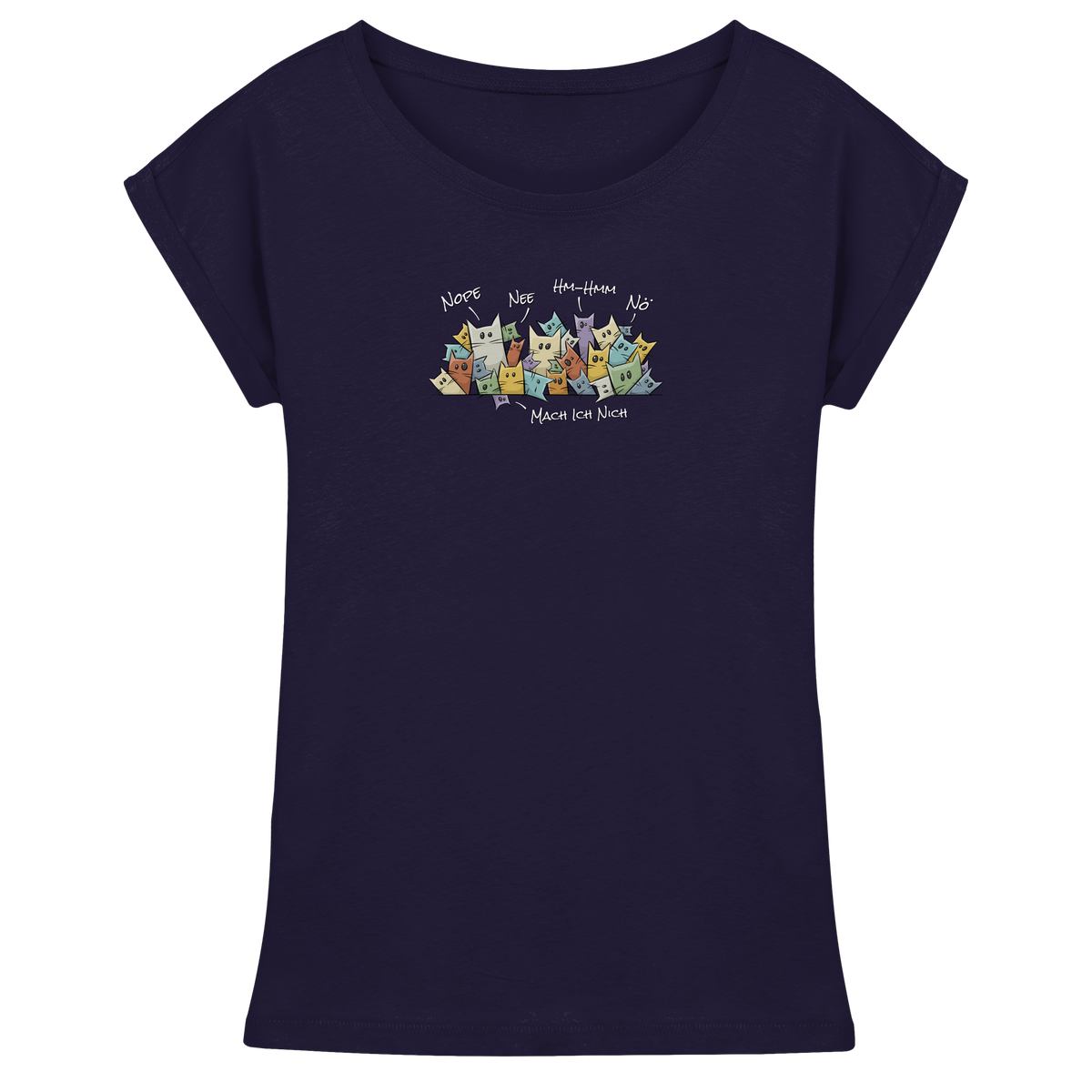 Nope, Nee, Nö Katzen - Womens Extended Shoulder T-Shirt