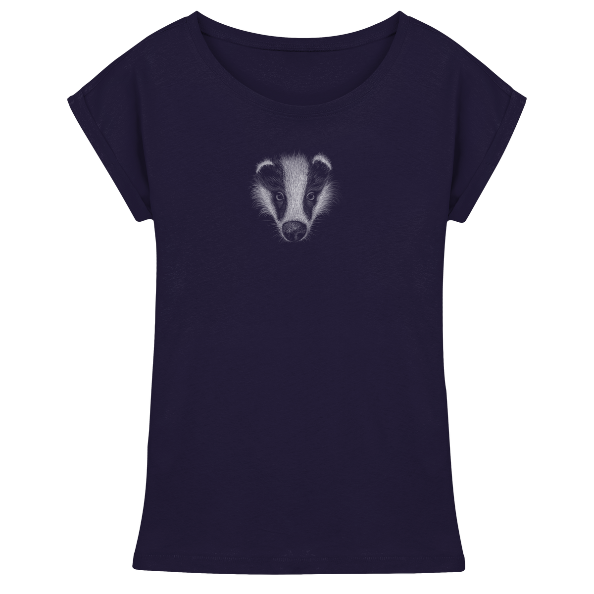 Kritzel-Kunst Dachs Illustration - Womens Extended Shoulder T-Shirt