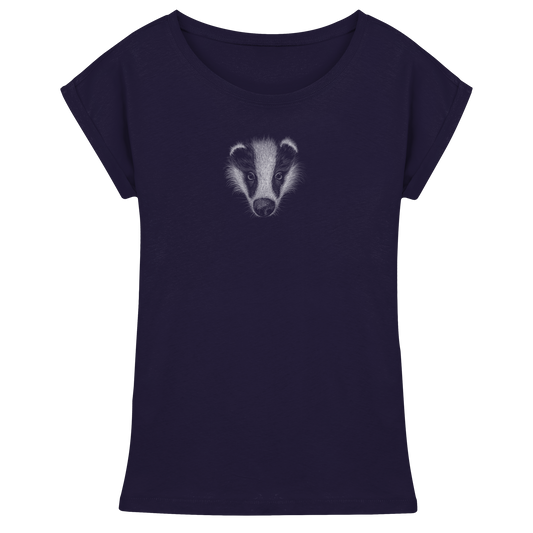 Kritzel-Kunst Dachs Illustration - Womens Extended Shoulder T-Shirt