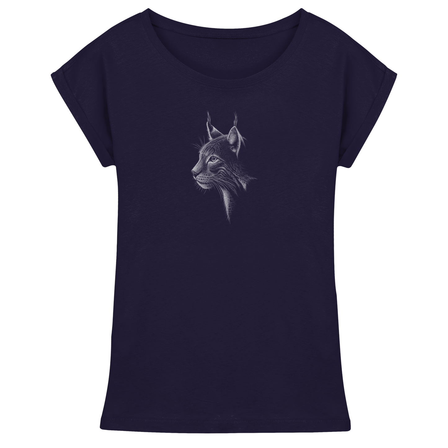 Luchs Kritzelkunst Wildkatze Illustration - Womens Extended Shoulder T-Shirt