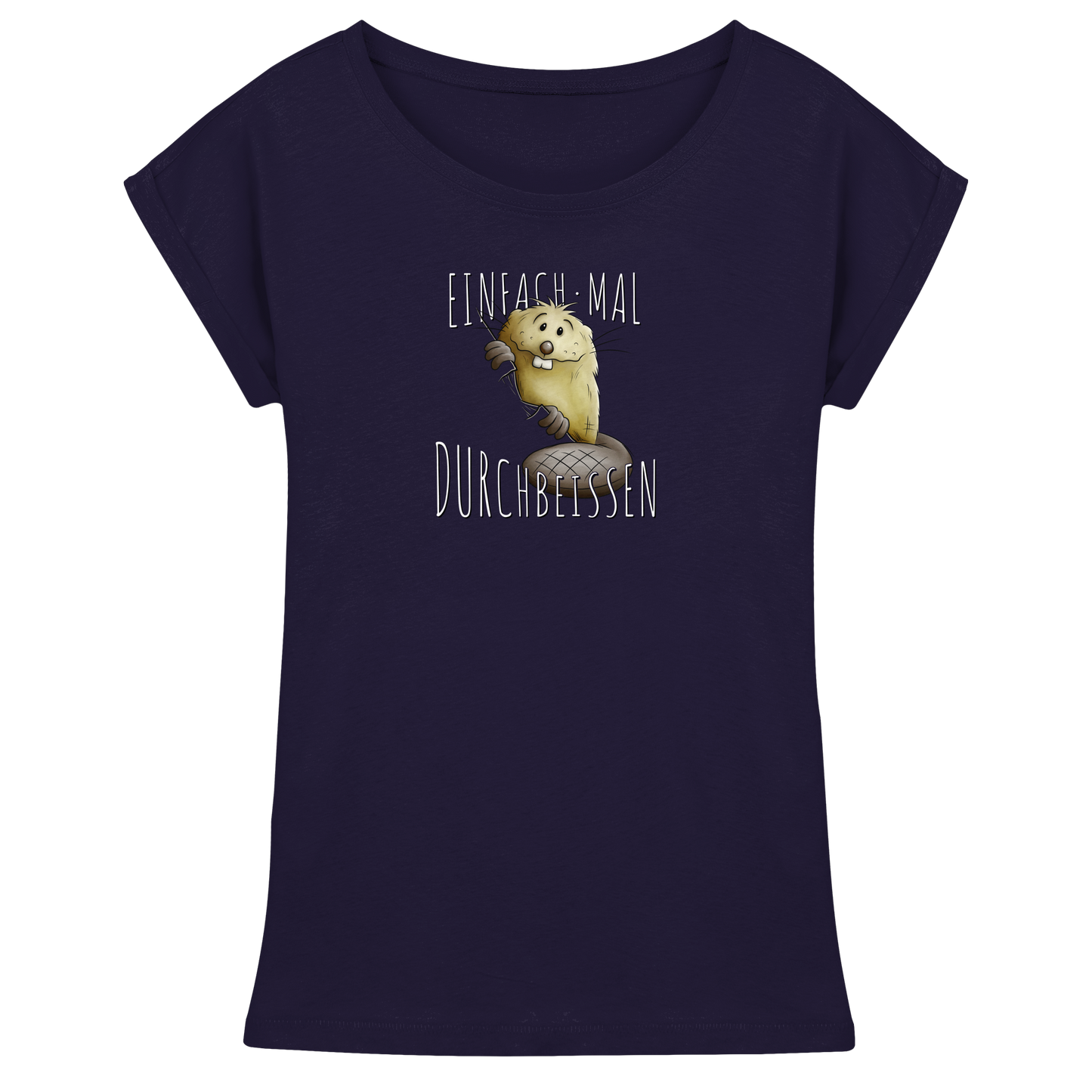 Einfach mal Durchbeissen Biber - Womens Extended Shoulder T-Shirt