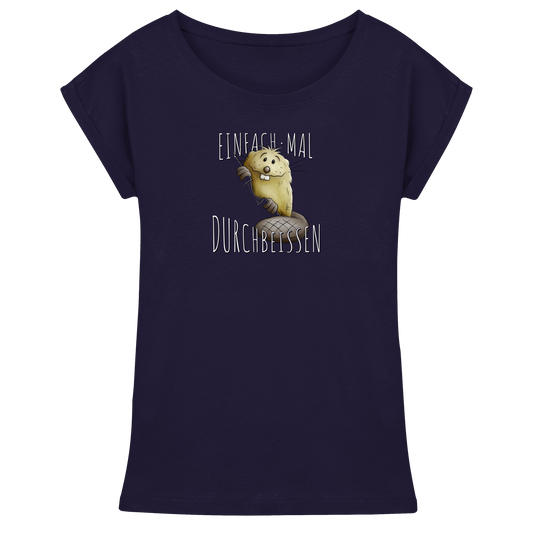 Einfach mal Durchbeissen Biber - Womens Extended Shoulder T-Shirt