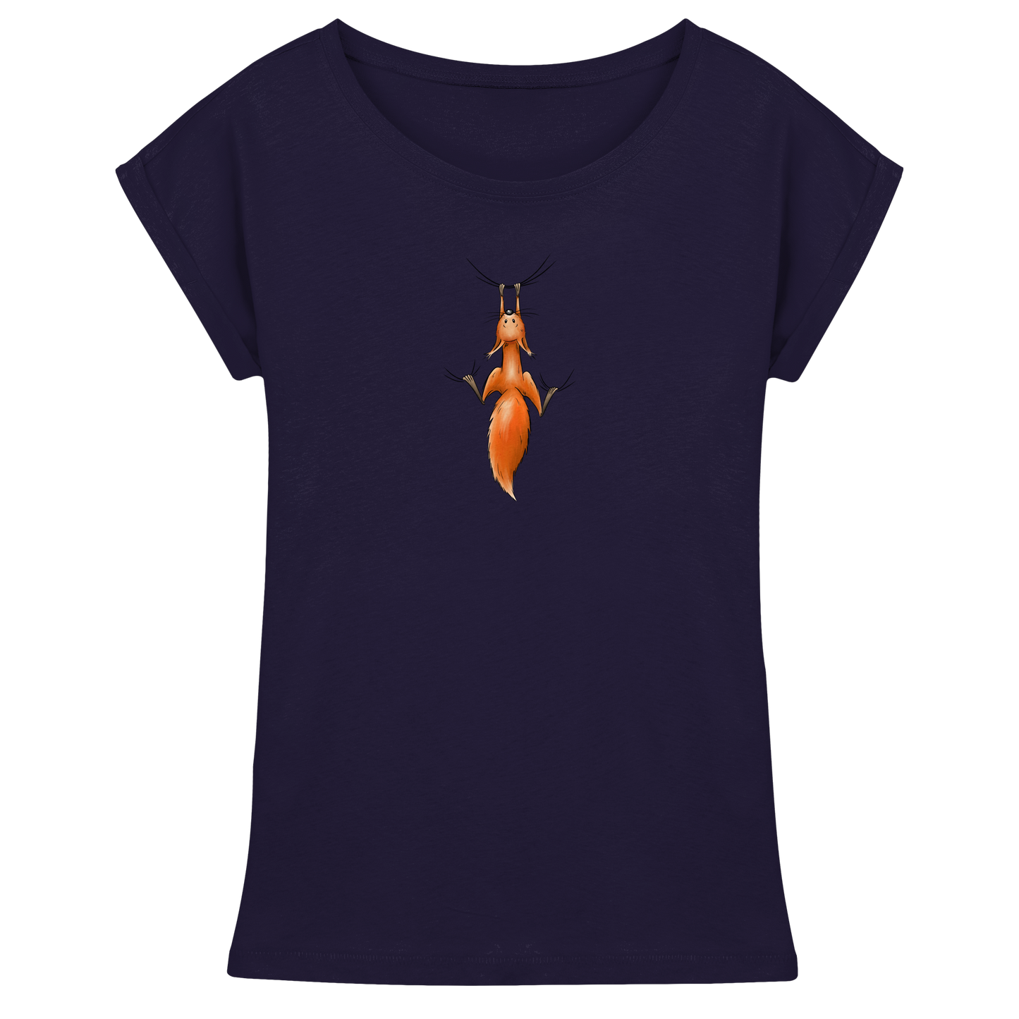 Rotes Eichhörnchen hängt ab - Womens Extended Shoulder T-Shirt