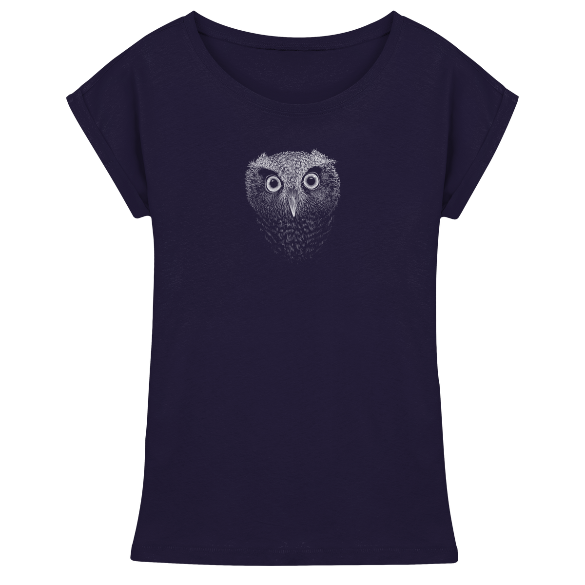Eule Kritzelkunst Illustration - Womens Extended Shoulder T-Shirt