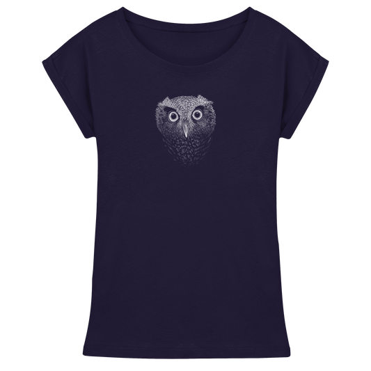Eule Kritzelkunst Illustration - Womens Extended Shoulder T-Shirt