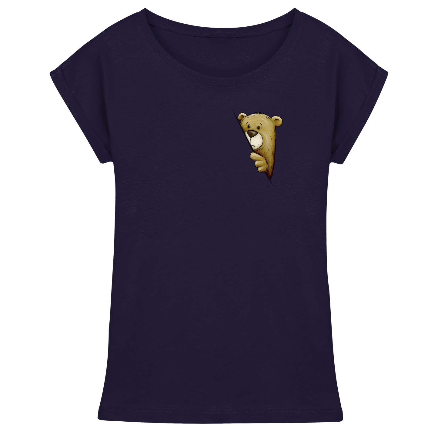 Funky Bär Illustration - Womens Extended Shoulder T-Shirt