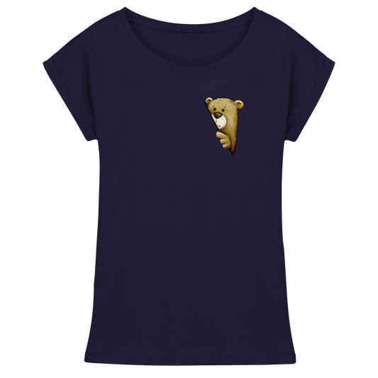 Funky Bär Illustration - Womens Extended Shoulder T-Shirt