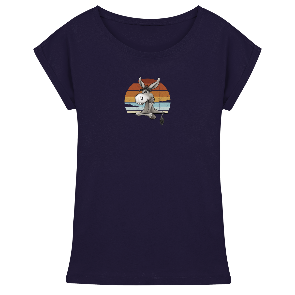 Lässiges Maultier Retro Esel - Womens Extended Shoulder T-Shirt
