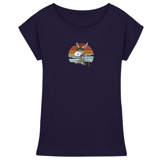 Lässiges Maultier Retro Esel - Womens Extended Shoulder T-Shirt