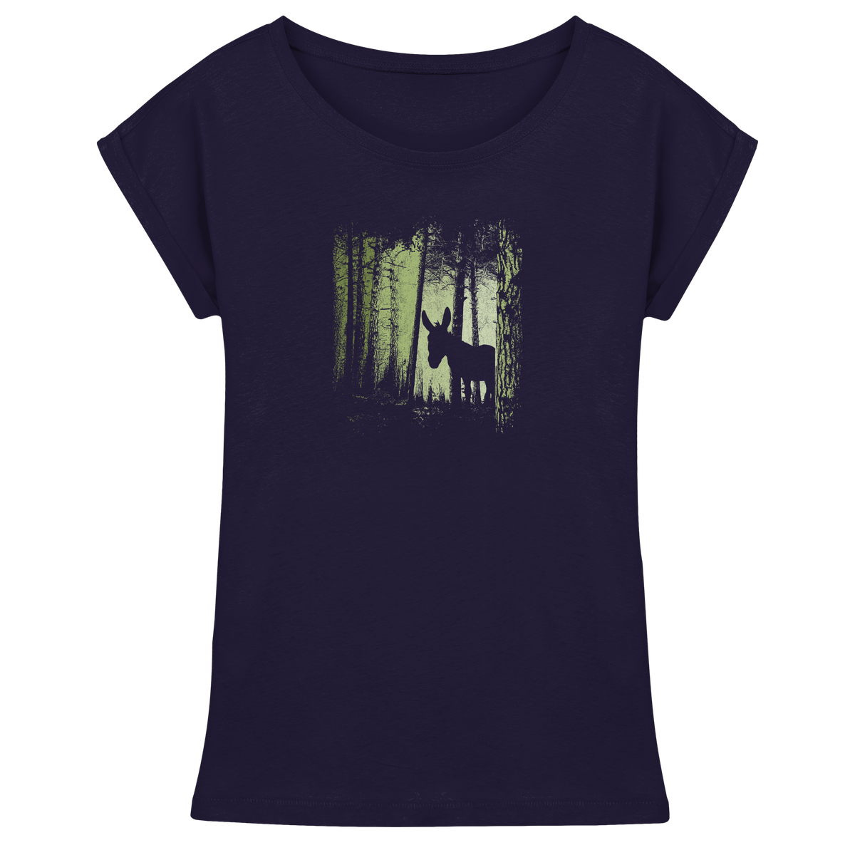 Esel im Zwielicht-Wald - Womens Extended Shoulder T-Shirt