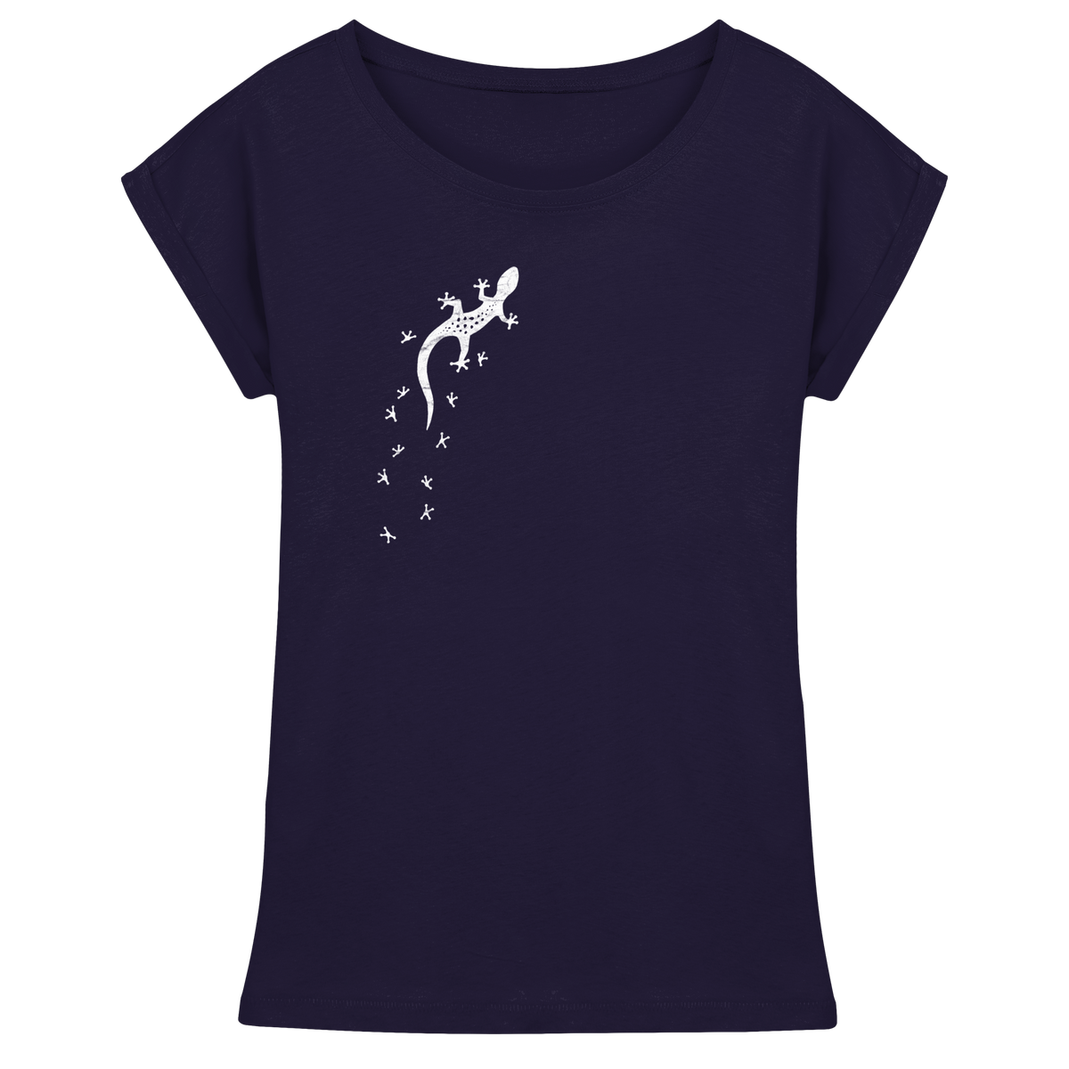 Gecko Eidechse Silhouette hell - Womens Extended Shoulder T-Shirt