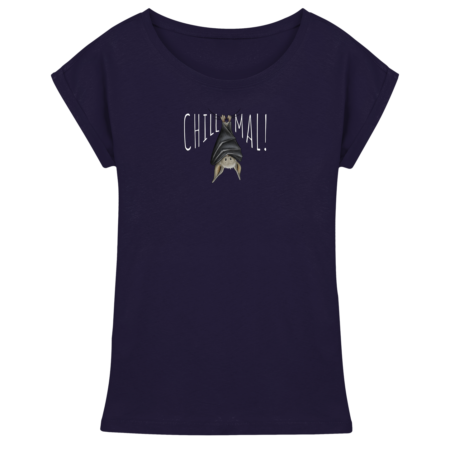 Chill Mal gemütliche Fledermaus - Womens Extended Shoulder T-Shirt