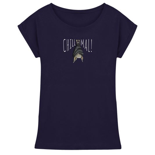 Chill Mal gemütliche Fledermaus - Womens Extended Shoulder T-Shirt