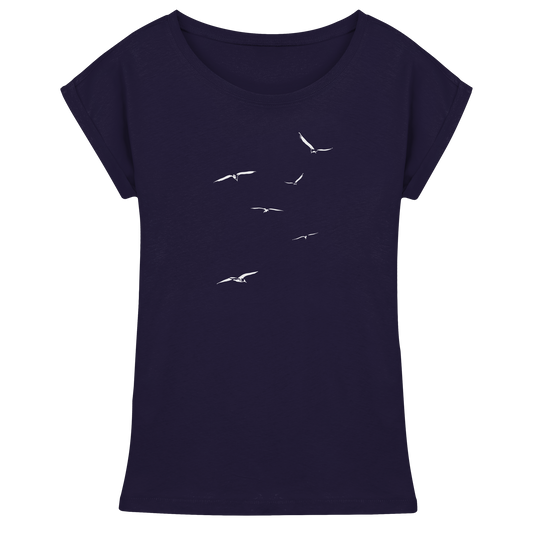 Vogelschwarm – Traum vom Fliegen - Womens Extended Shoulder T-Shirt