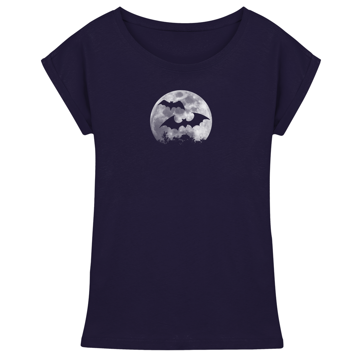 Fledermaus Silhouetten bei Vollmond - Womens Extended Shoulder T-Shirt
