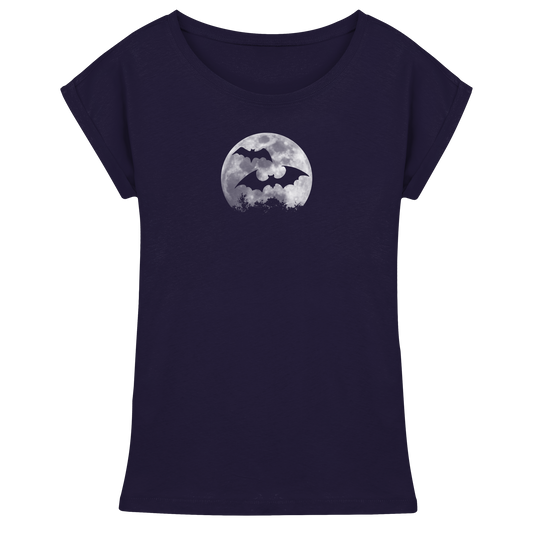 Fledermaus Silhouetten bei Vollmond - Womens Extended Shoulder T-Shirt