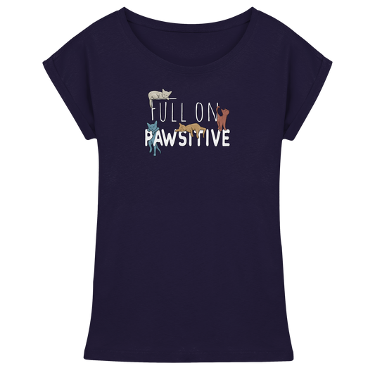 Full On Pawsitive! Gechillte Katzen - Womens Extended Shoulder T-Shirt
