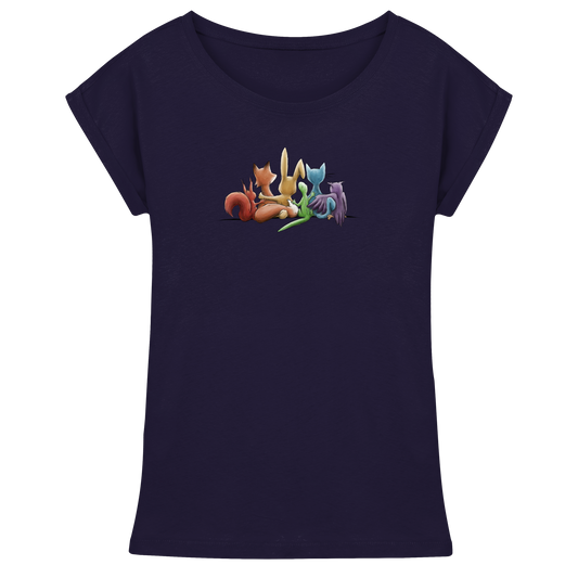 Regenbogen Tiere für Freundschaft, Toleranz und Vielfalt - Womens Extended Shoulder T-Shirt