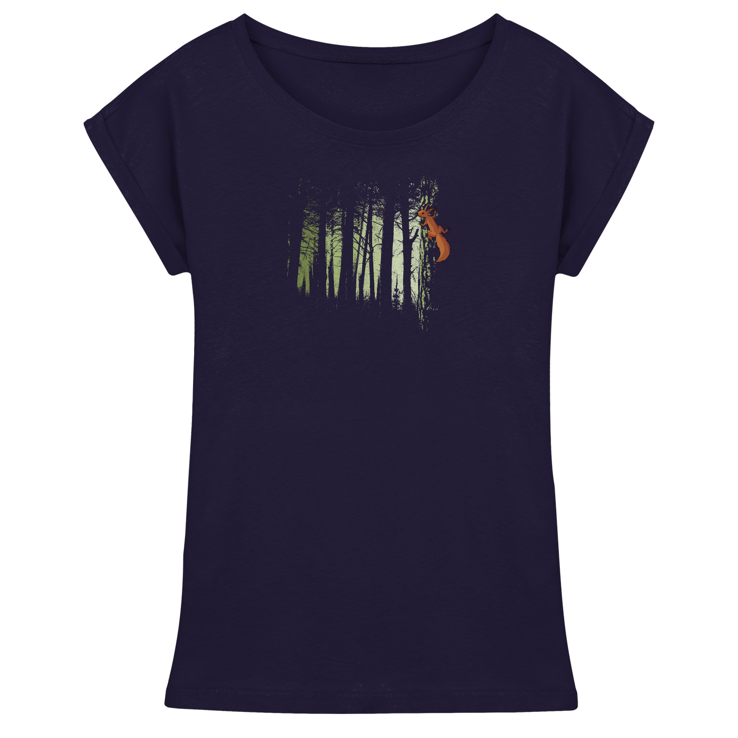 Eichhörnchen im Zwielicht-Wald - Womens Extended Shoulder T-Shirt