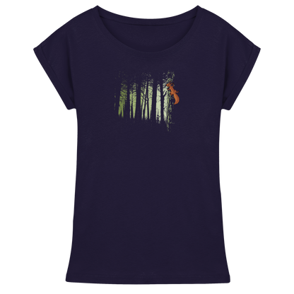 Eichhörnchen im Zwielicht-Wald - Womens Extended Shoulder T-Shirt