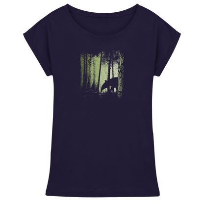 Lässiger Tapir im Zwielicht Wald - Womens Extended Shoulder T-Shirt