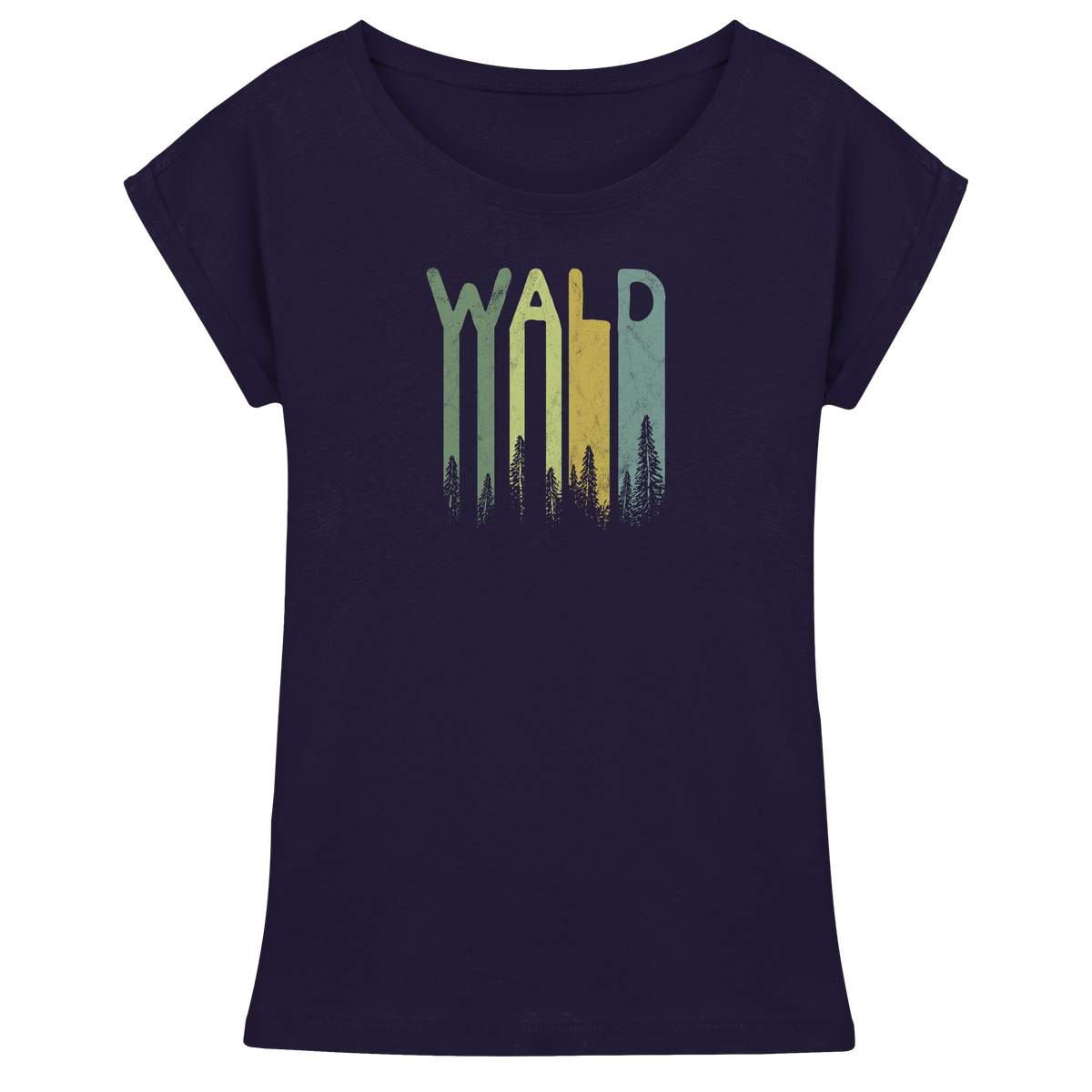 Wald Retro Forst Schriftzug - Womens Extended Shoulder T-Shirt
