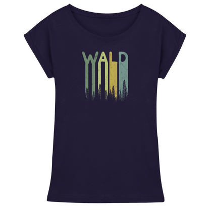 Wald Retro Forst Schriftzug - Womens Extended Shoulder T-Shirt