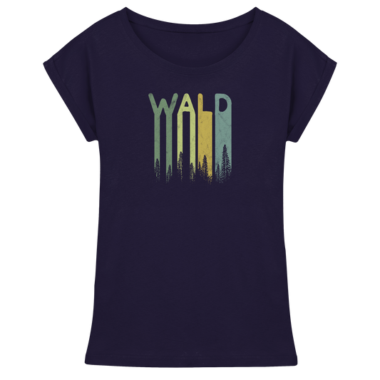 Wald Retro Forst Schriftzug - Womens Extended Shoulder T-Shirt